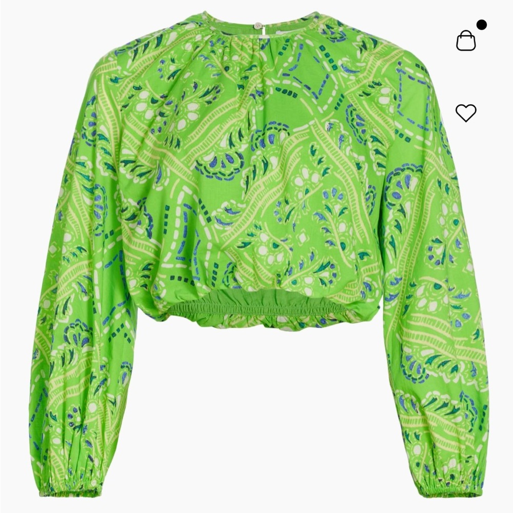RHODE Green Patterned Blouse